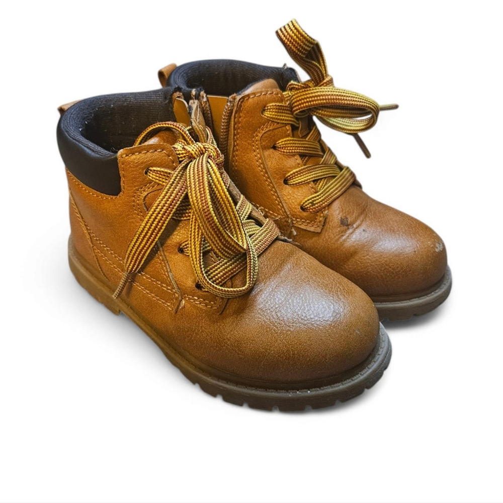 Carter's 11 Tan High-Top Faux Leather Boots - Picture 2 of 9